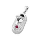 baby shoe charm pendant with diamond