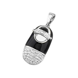 baby shoe charm pendant with diamond toe
