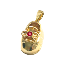 Select a Birthstone - 14k Baby Shoe  Charm Pendant with Birthstone P-806-S*