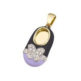 baby shoe charm pendant with diamond