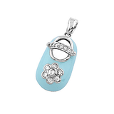 14k Baby Shoe Charm Pendant with Diamonds and Enamel P-501A-U