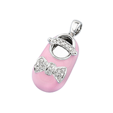 14k Baby Shoe Charm Pendant with Diamonds and Enamel P-701A-N