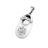 14k Baby Shoe Charm Pendant with Diamonds and Enamel P-501A-W