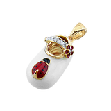 14k Baby Shoe Charm Pendant with Diamonds and Enamel P-508A
