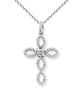 18k Diamond Cross Necklace P-15072