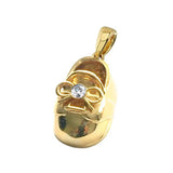 Select a Birthstone - 14k Baby Shoe  Charm Pendant with Birthstone P-806-S*