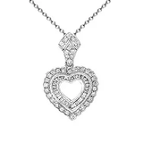18k Diamond Heart Necklace P196