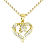 18k Diamond Heart Necklace P106