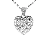 14k Diamond Heart Necklace P931