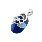 baby shoe charm pendant with diamond bow