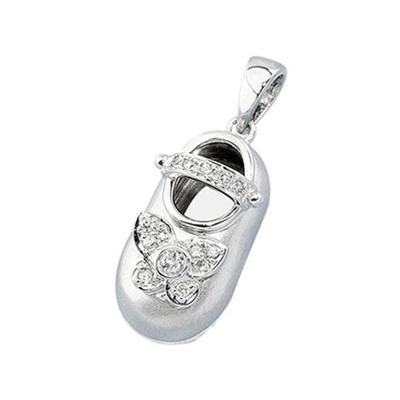baby shoe charm pendant with diamond 