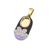 baby shoe charm pendant with diamond 