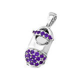 Select a Birthstone - 14k Baby Shoe Charm Pendant with Birthstone P-601A-S*
