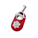18k Baby Shoe Charm Pendant with Diamonds and Enamel P-501A-R