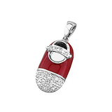 18k Baby Shoe Charm Pendant with Diamonds and Enamel P-601A-R