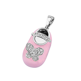 18k Baby Shoe Charm Pendant with Diamonds and Enamel P-951A-N