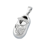 18k Baby Shoe Charm Pendant with Diamonds P-951A