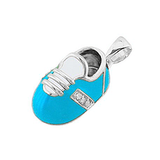 14k Baby Shoe Charm Pendant with Diamonds and Enamel P-303-QW
