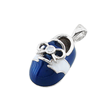 14k Baby Shoe Charm Pendant with Diamond and Enamel P-805-BW