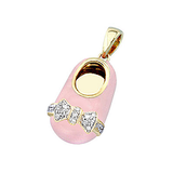14k Gold Baby Shoe Charm Pendant with Diamond Bow P-708-N