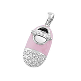 18k Baby Shoe Charm Pendant with Diamonds and Enamel P-601A-N