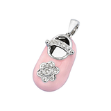 18k Baby Shoe Charm Pendant with Diamonds and Enamel P-501A-N