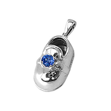 Select a Birthstone - 14k Baby Shoe Charm Pendant with Birthstone P-107-S*