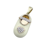 14k Baby Shoe Charm Pendant with Diamonds and Enamel P-902A-Y