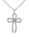 18k Diamond Cross Necklace P-11346