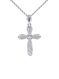 18k Diamond Cross Necklace P-11358
